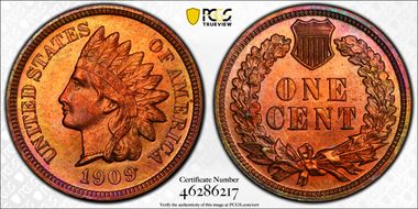1909 1C Indian PR65+ RB