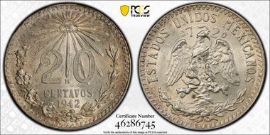 1942-M 20C KM-438  Ag MS64