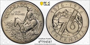 1976-D Medal D1976-1b Colorado Centennial PR66CAM