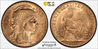 1911 20 Fr Gad-1064a F-535 Refrappe MS66