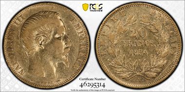 1854-A 20 Fr Gad-1061 F-531 AU50