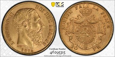1875 20 Fr KM-37  Au MS63