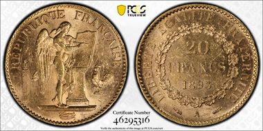 1893-A 20 Fr Gad-1063 F-533 MS62