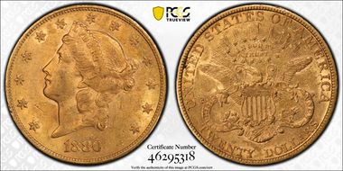 1880 $20 AU50