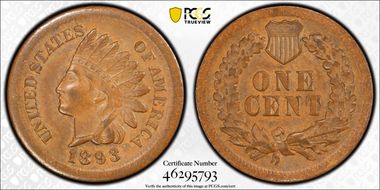 1893 1C AU58+ BN