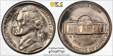 1939-D 5C Reverse of 1938 MS67+