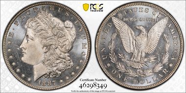 1887 $1 MS67PL