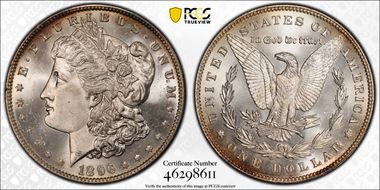 1896 $1 VAM 20, Bar 6 MS66