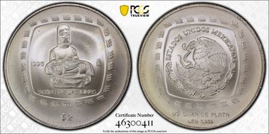 1996-Mo 2 Peso Sr. de Las Limas MS68