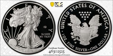 2020-W  $1 Silver Eagle - v75 Privy PR69DCAM