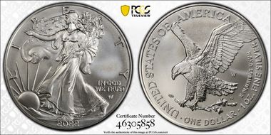 2022-W $1 Burnished Silver Eagle SP69