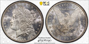 1896 $1 VAM 4, Doubled Stars MS63