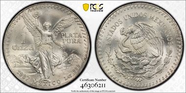 1987-Mo Onza Libertad Ag - DDO MS66