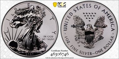2021-W $1 Silver Eagle Rev PR - Type 1 Designer Edition PR69