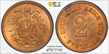 1875-J 2 Pfg J-2 MS64RB