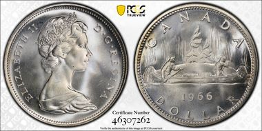 1966 S$1 Large Beads MS66