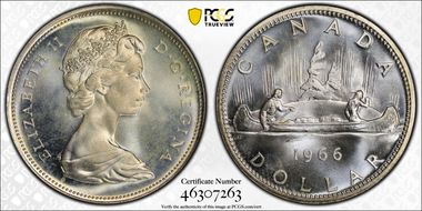 1966 S$1 Large Beads MS65