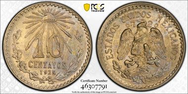 1925-M 10C KM-431  Ag MS62