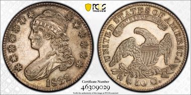 1832 50C Small Letters AU53