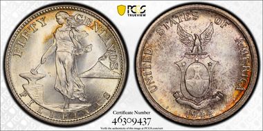 1944-S 50C KM-183  Ag MS67