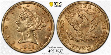 1901 $5 MS61