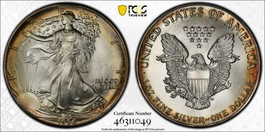 1986 $1 Silver Eagle MS69