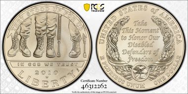 2010-W $1 Disabled Veterans MS70