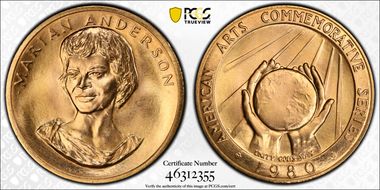 1980 AV Medal Marian Anderson MS66