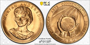 1980 AV Medal Marian Anderson MS66