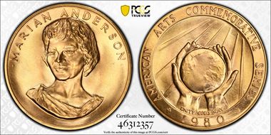 1980 AV Medal Marian Anderson MS67