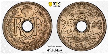 1918 25C Gad-380 F-171 MS65