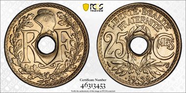 .1938. 25C Gad-381 F-172 MS65