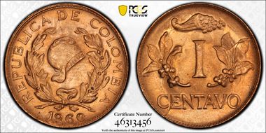 1960 1C Restrepo-350.17 var Repunched Date MS65RD