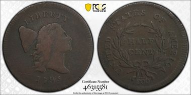 1795 1/2C C-6a, PE, No Pole F12BN