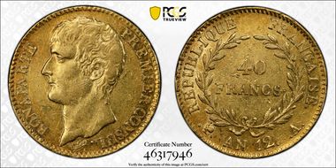 AN 12-A (1803) 40 Fr Gad-1080 Grènetis 100/100 F-536 AU53