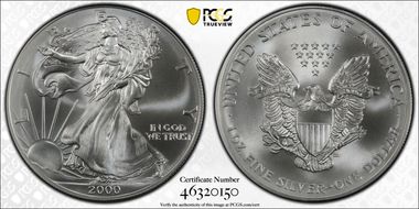 2000 $1 Millennium Set MS69