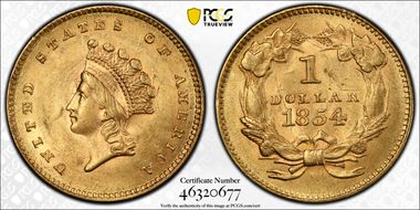 1854 G$1 Type 2 MS62