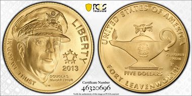 2013-P $5 5 Star Generals MacArthur MS70