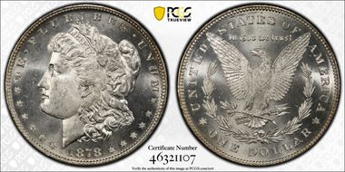 1878 7/8TF $1 Strong, VAM 38, 7/5 MS63