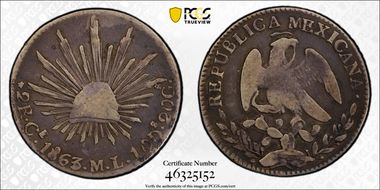 1863-Ce ML 2 R KM-374.1  Ag VF20