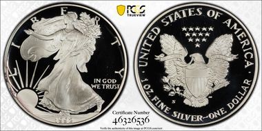 1992-S $1 Silver Eagle PR69DCAM