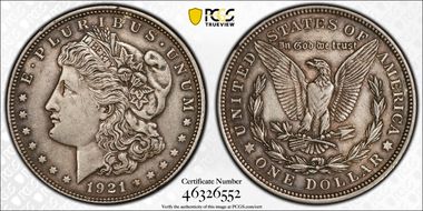 1921 $1 Morgan XF45