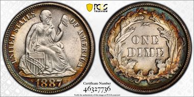 1887 10C MS64