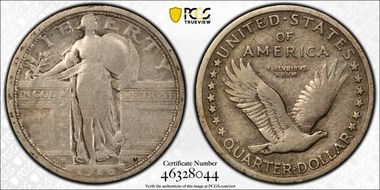 1916 25C Standing Liberty VG10