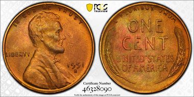 1951-S 1C MS65RB