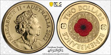 2022-C $2 Remembrance Day Colorized MS69