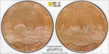 1795 Tk 1/2D DH-37 Suffolk, Lowestoft MS64BN