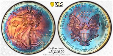 2002 $1 Silver Eagle MS68