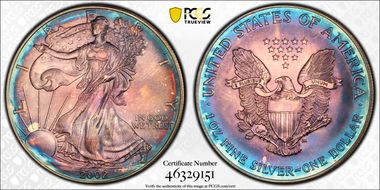 2002 $1 Silver Eagle MS68