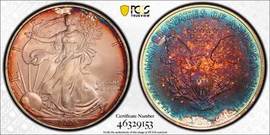 2005 $1 Silver Eagle MS68